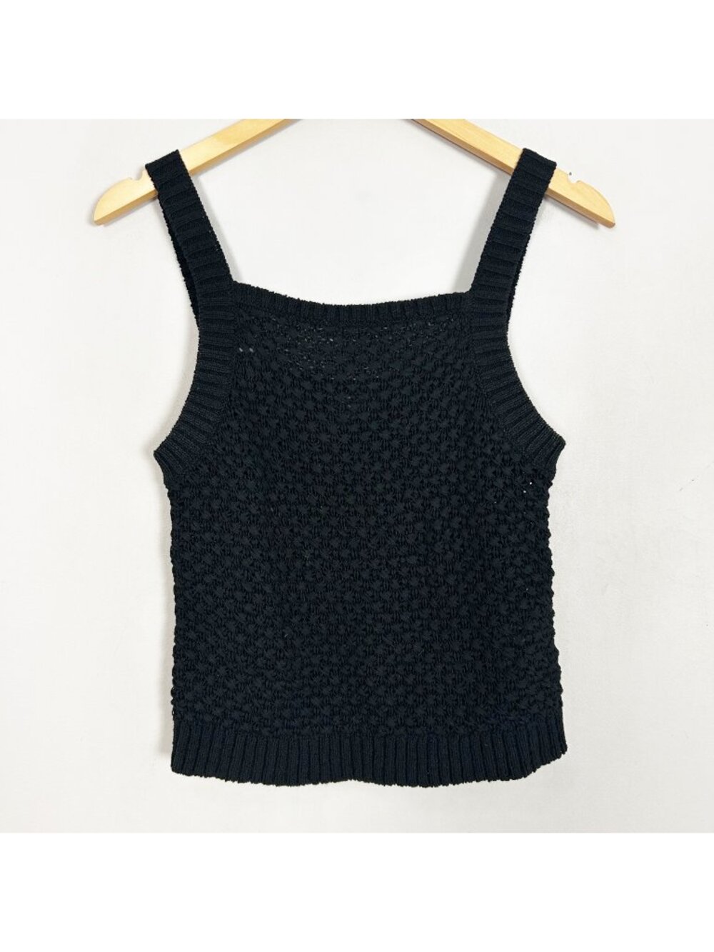 J. Crew Black Basket Stitch Sweater Tank Top Classic Summer Size Small Women's